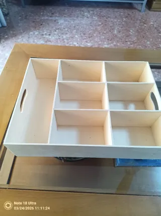 Dos Bandeja organizadora de madera caja