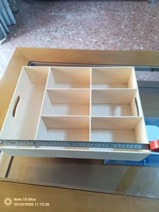 Dos Bandeja organizadora de madera caja
