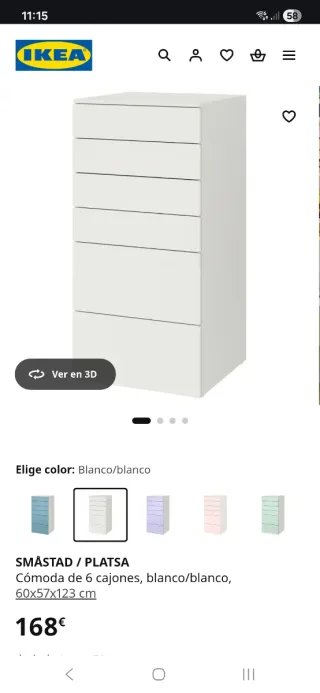Cómoda 6 cajones Ikea Smastad Platsa