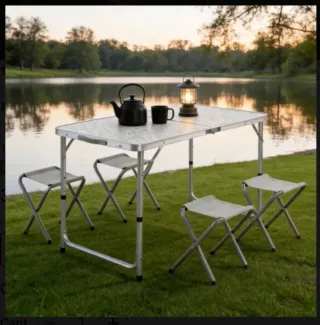 Mesa y Sillas Camping Plegables