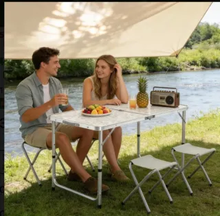 Mesa y Sillas Camping Plegables