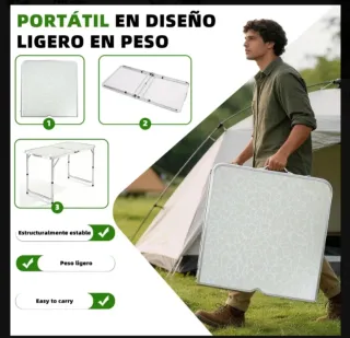 Mesa y Sillas Camping Plegables