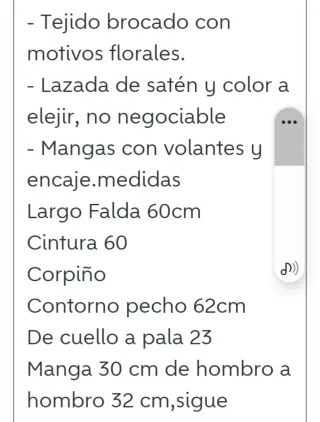 Vestido de Fallera  Niña azul y dorado con dos cor