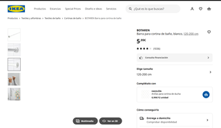 Cortina de ducha floral con barra