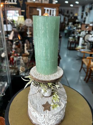 Portacandele rustico decorativo in stile artigianale