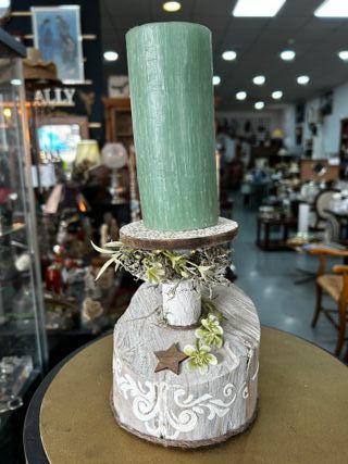 Portacandele rustico decorativo in stile artigianale