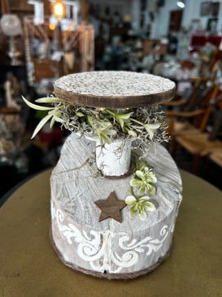 Portacandele rustico decorativo in stile artigianale