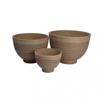 Vaso Grande Moderno in Fibra Sintetica 45cm Taupe