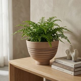 Vaso Grande Moderno in Fibra Sintetica 45cm Taupe