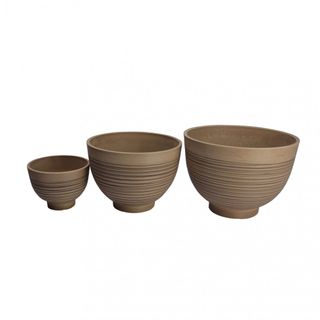 Vaso Grande Moderno in Fibra Sintetica 45cm Taupe