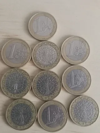 Lote 10 Monedas 1 Euro Francia 1999