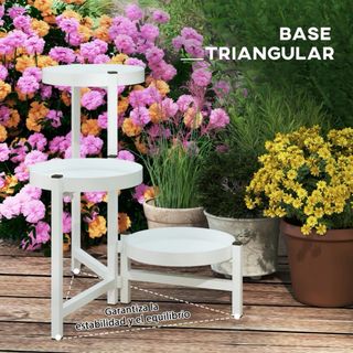Soporte Plantas Metal 3 Niveles Plegable