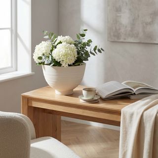 Vaso Grande in Fibra Sintetica Bianco 45cm Moderno