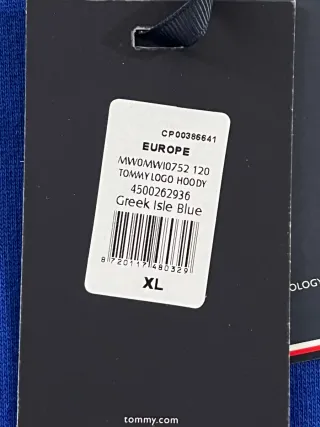 Casaco com Capuz Tommy Hilfiger Azul Tamanho XL