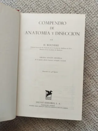 Compendio de anatomía y disección. Rouviere.