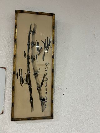 Cuadro japonés bambú y cristal