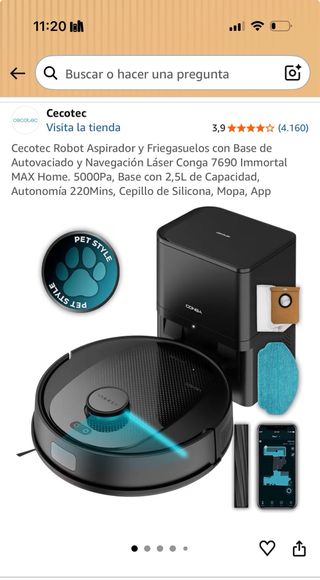 Cecotec Conga Robot Aspirador y Friegasuelos