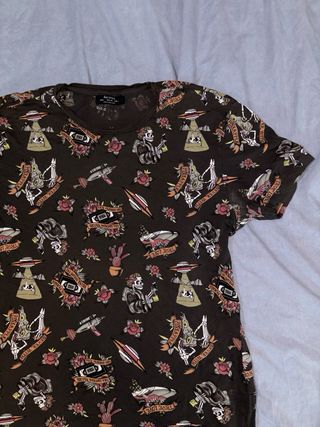 Camiseta Estampada Estilo Tattoo Talla L