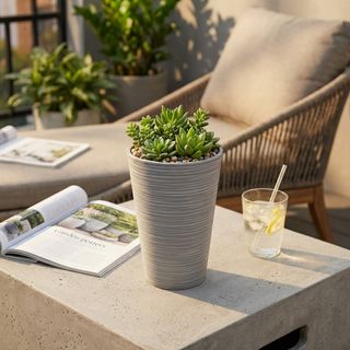 Vaso Alto in Fibra Sintetica Antracite Ø31x46cm