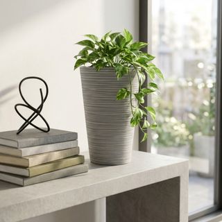 Vaso Alto in Fibra Sintetica Antracite Ø31x46cm