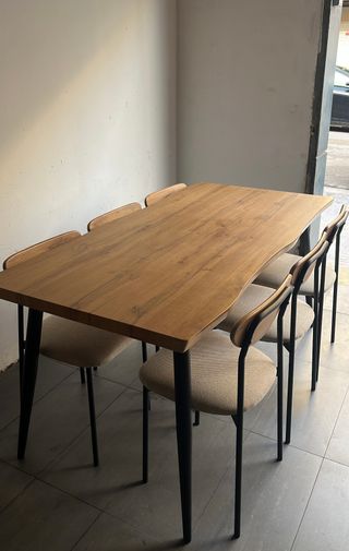Mesa comedor industrial + 6 sillas