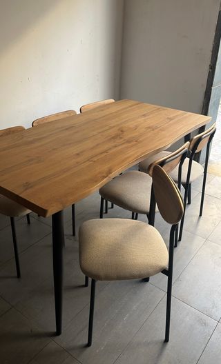 Mesa comedor industrial + 6 sillas