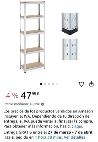 Estantería Metálica 180cm Madera