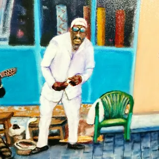 Óleo Músicos Callejeros en La Habana