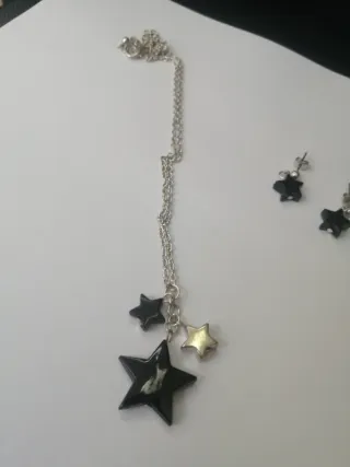 Conjunto cadena y pendientes de estrellas