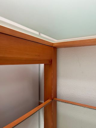 Mesa auxiliar madera y cristal