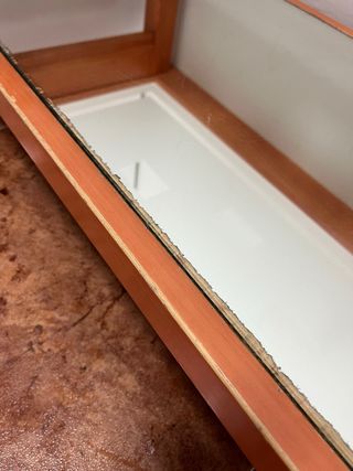 Mesa auxiliar madera y cristal