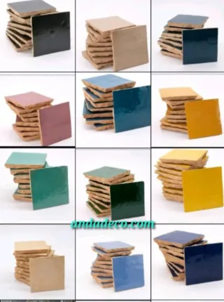 Mesa mosaico artesanal verde y beige