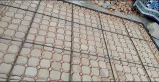 Mesa mosaico artesanal verde y beige