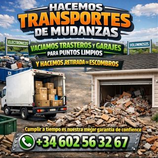 Transportes de mudanza y retirada a punto limpio