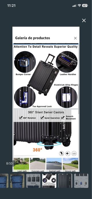 Maleta Rígida Negra con Ruedas