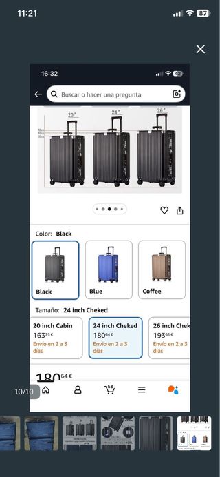 Maleta Rígida Negra con Ruedas