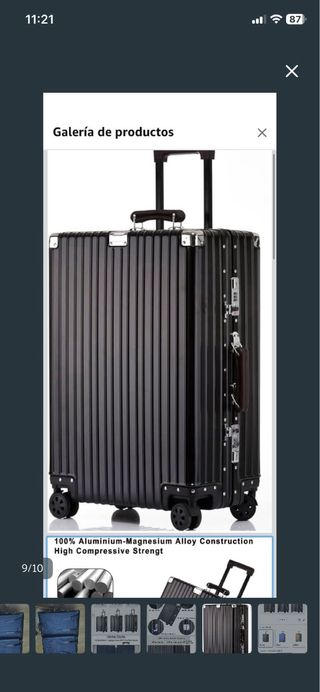 Maleta Rígida Negra con Ruedas