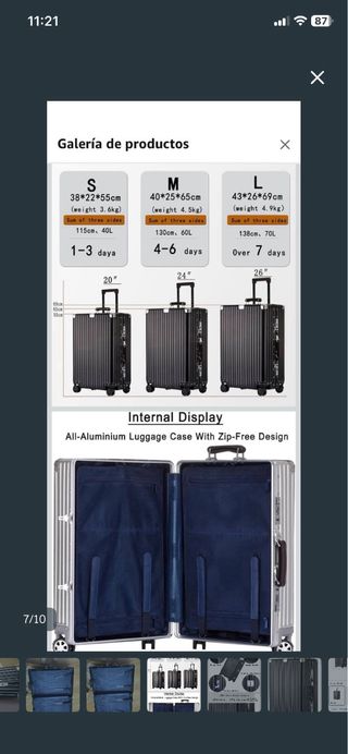 Maleta Rígida Negra con Ruedas