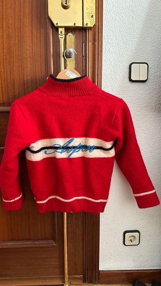 Jersey de lana rojo y blanco