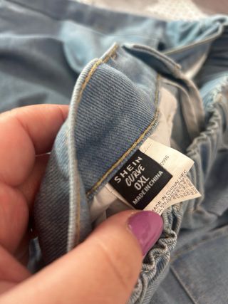 Pantalón Cargo Ancho Shein Azul Lavado Medio