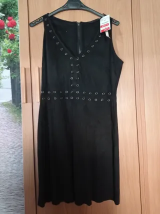 Vestido Negro Stradivarius Mujer