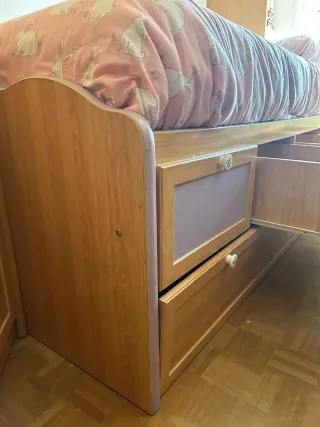Cama nido con cajones madera