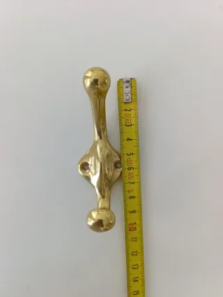 Perchero Latón Forjado Pulido Oro