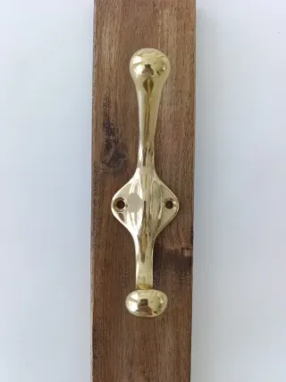 Perchero Latón Forjado Pulido Oro