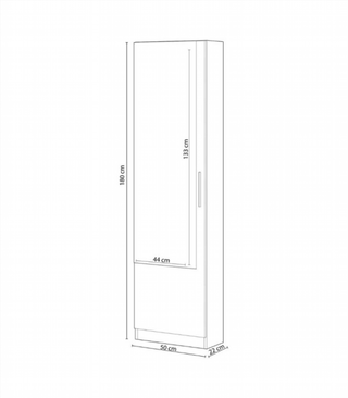 Zapatero 1 Puerta Espejo. Roble Canadian