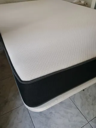 Colchón JustSleepOne 135×190+base tapizada partida