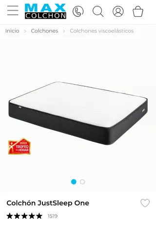 Colchón JustSleepOne 135×190+base tapizada partida