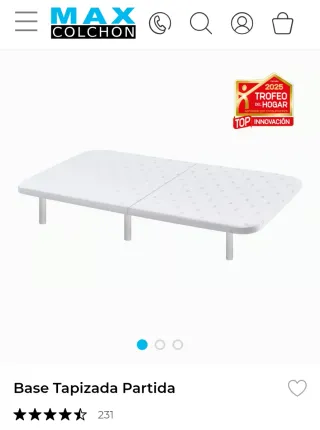 Colchón JustSleepOne 135×190+base tapizada partida