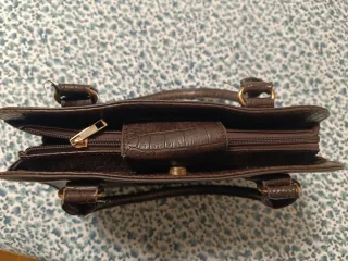 Bolso Punto Roma Marrón Cocodrilo