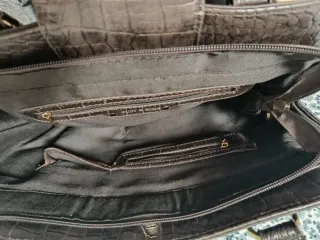 Bolso Punto Roma Marrón Cocodrilo